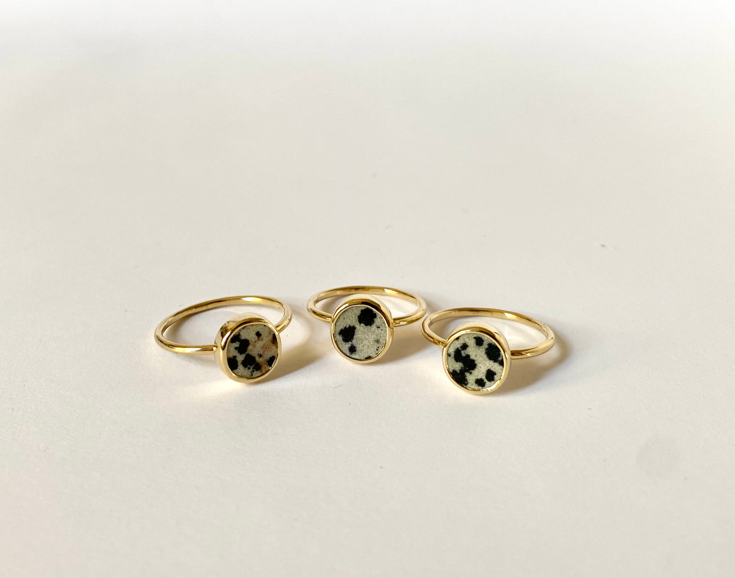 Gem Ring - Jaspis Dalmatyński Złoty
