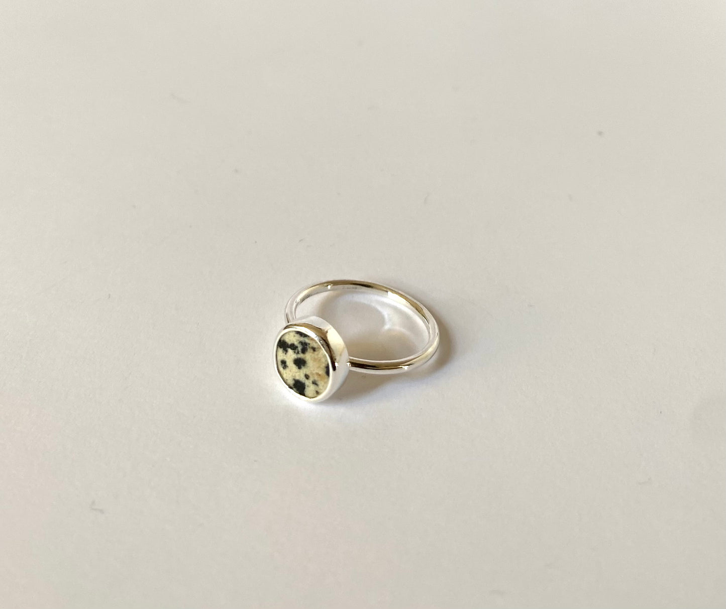 Gem Ring - Jaspis Dalmatyński Srebrny