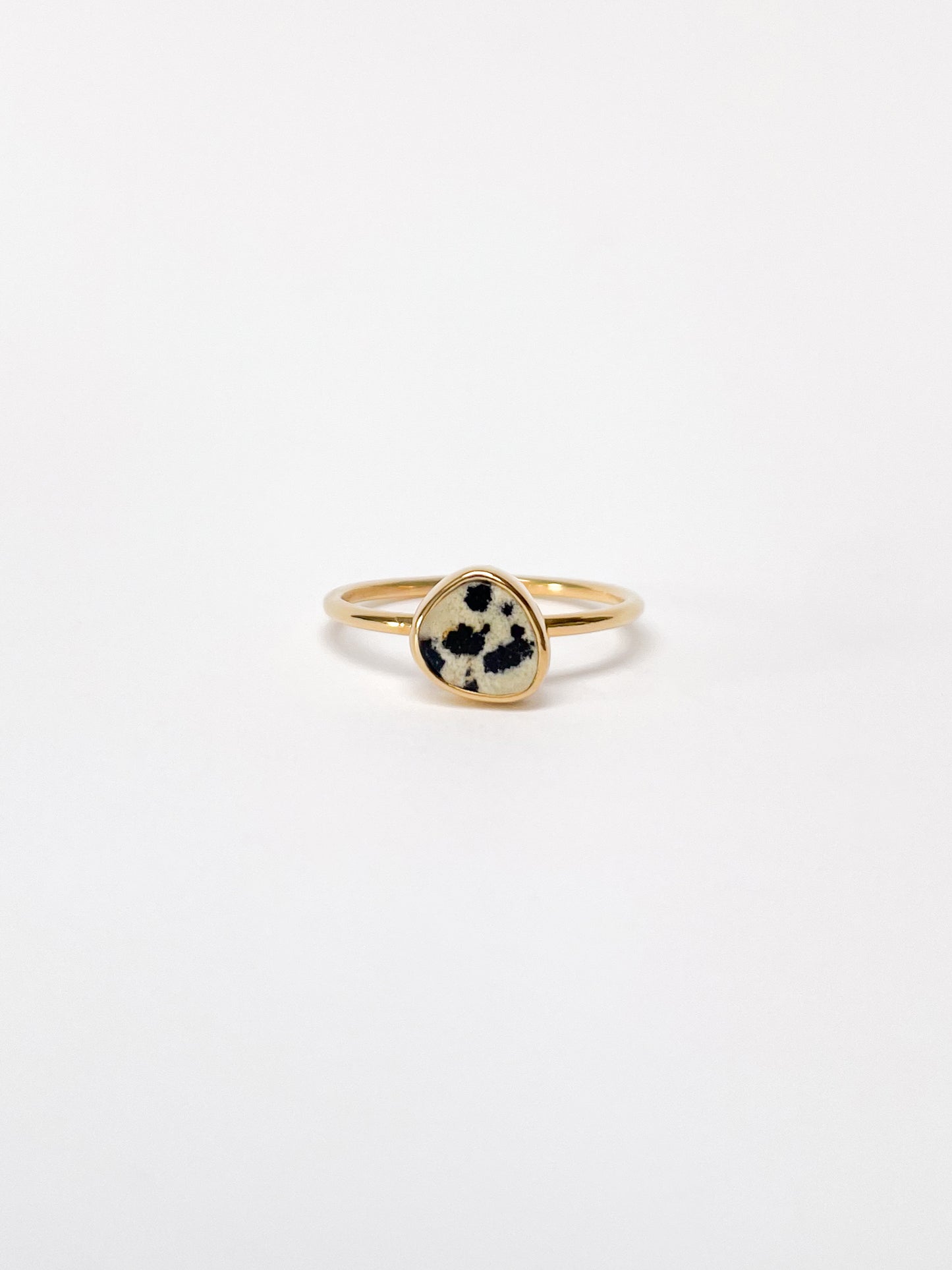 GEM RING - DALMATIAN JASPER GOLD