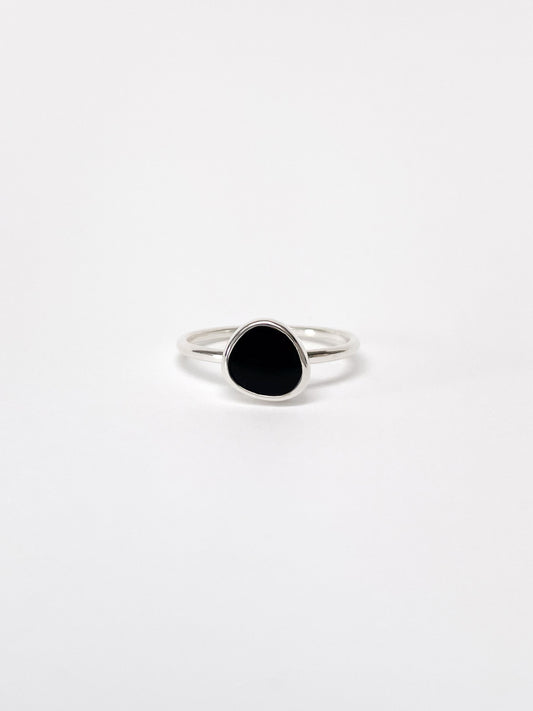 GEM RING - ONYX SILVER