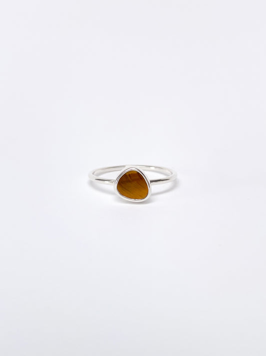 GEM RING - TIGER EYE SILVER