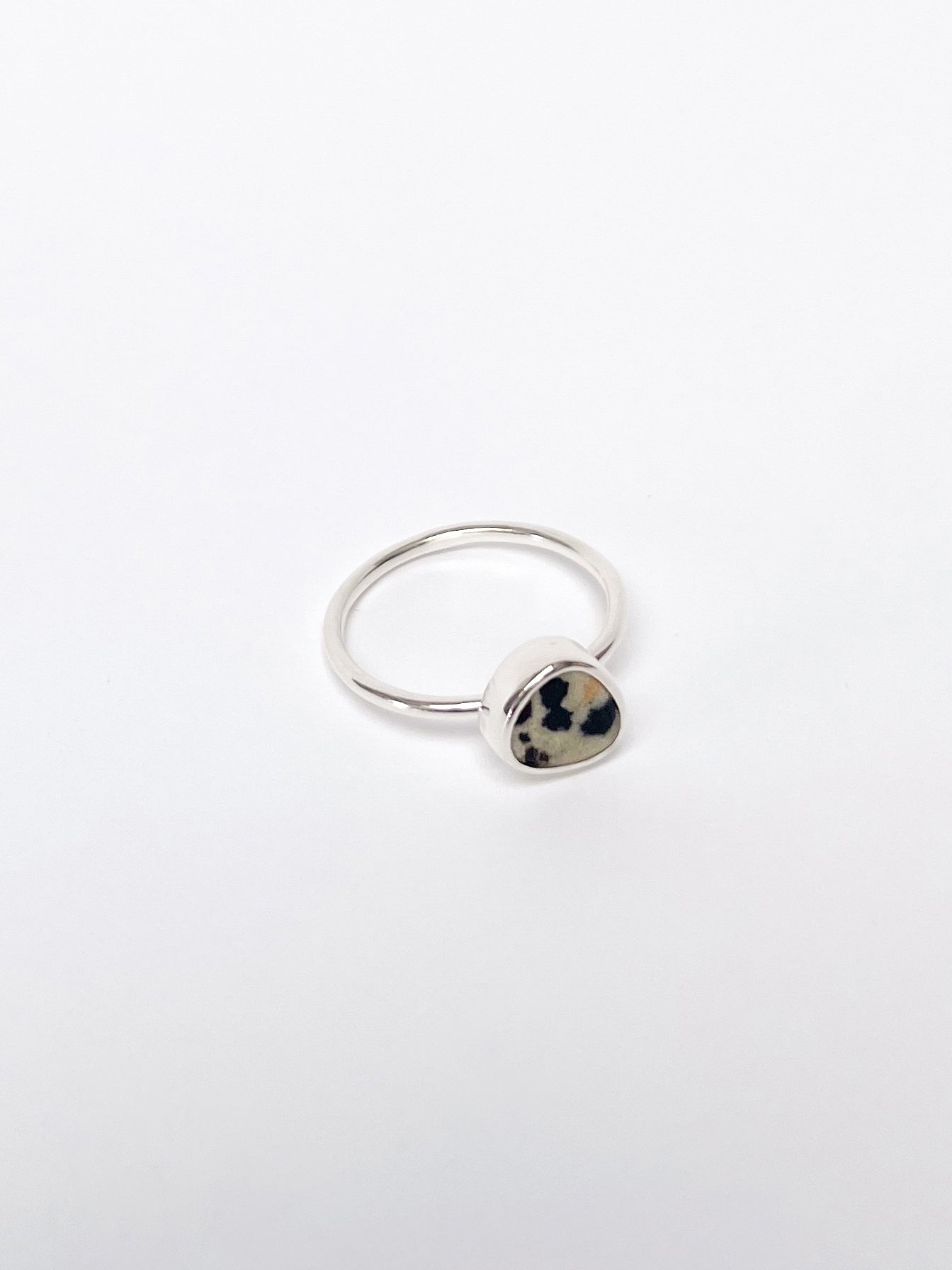 GEM RING - DALMATIAN JASPER SILVER